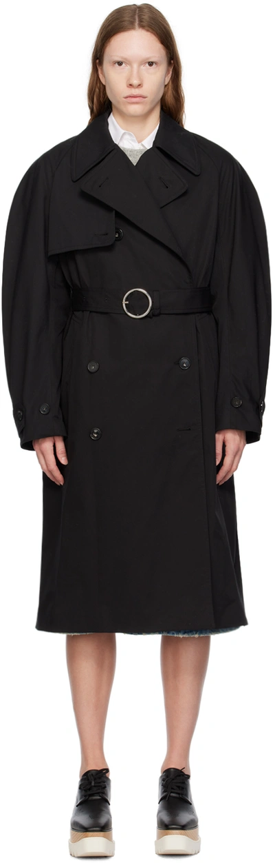 Shop Stella Mccartney Black Belted Trench Coat In 1000 Black