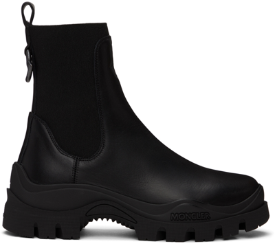 Shop Moncler Black Larue Chelsea Boots In 999 Black