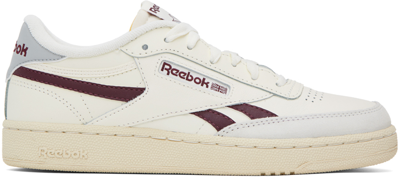 Shop Reebok Off-white & Red Club C Revenge Vintage Sneakers In Chalk/classic Maroon