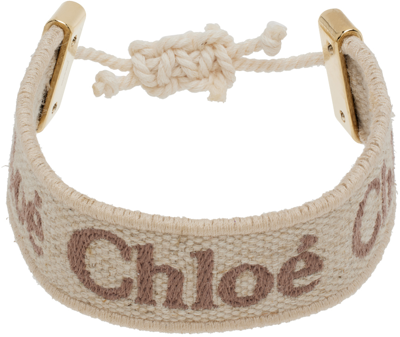 Shop Chloé Beige Woody Bracelet In 95f Beige - Brown 1