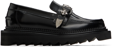 Shop Toga Black Shark Loafers In Aj1243 - Black
