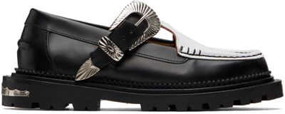 Shop Toga Black & White Hardware Loafers In Aj1278 - Black White