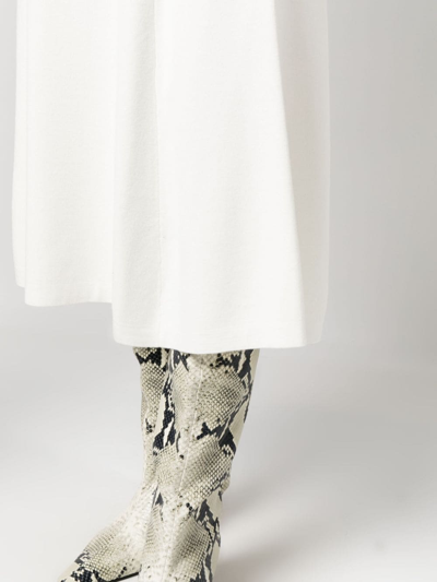 Shop P.a.r.o.s.h Flared Jersey Midi Skirt In White