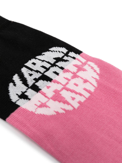 Shop Marni Jacquard Logo-motif Cotton Socks In Pink