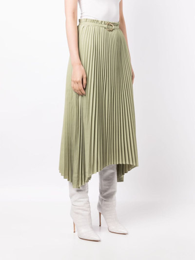 Shop Rejina Pyo Dilan Pleated Midi Skirt In Green