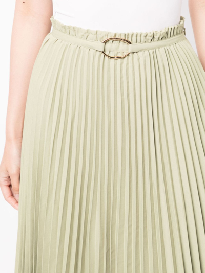 Shop Rejina Pyo Dilan Pleated Midi Skirt In Green