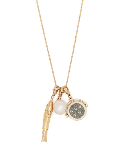 Shop Tory Burch Statement-pendant Chain Necklace In Gold