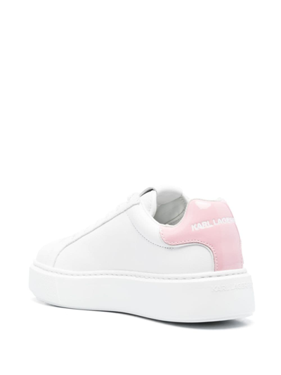 Shop Karl Lagerfeld Injekt Calf-leather Sneakers In White