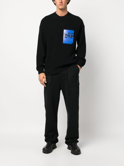 Shop A-cold-wall* Logo-patch Knitted Jumper In Black
