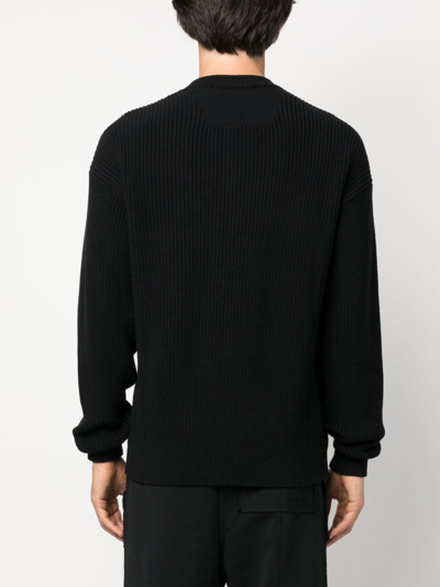 Shop A-cold-wall* Logo-patch Knitted Jumper In Black