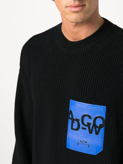 Shop A-cold-wall* Logo-patch Knitted Jumper In Black