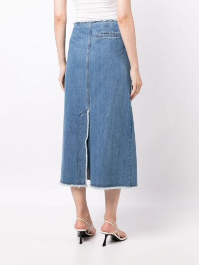 Shop Rejina Pyo Narin Denim Midi Skirt In Blue