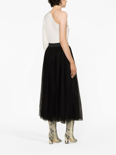 Shop Fabiana Filippi Layered Tulle Skirt In Black