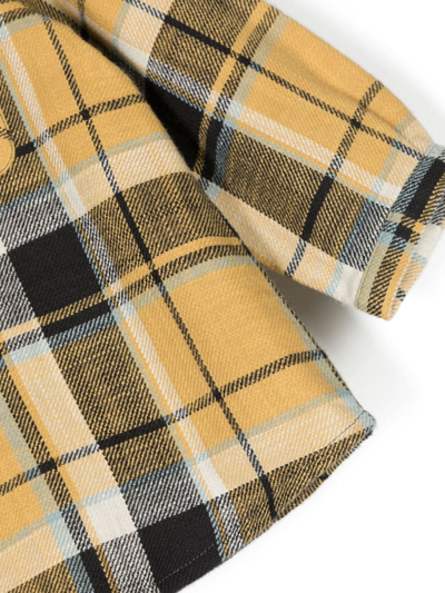 Shop Bonpoint Check-pattern Long-sleeve Shirt In Yellow