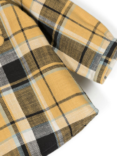 Bonpoint Check-pattern Long-sleeve Shirt In Yellow