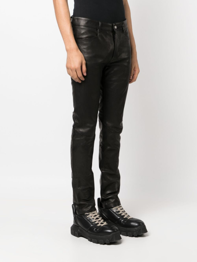 Shop Rick Owens Skinny-cut Leather Trousers In Black