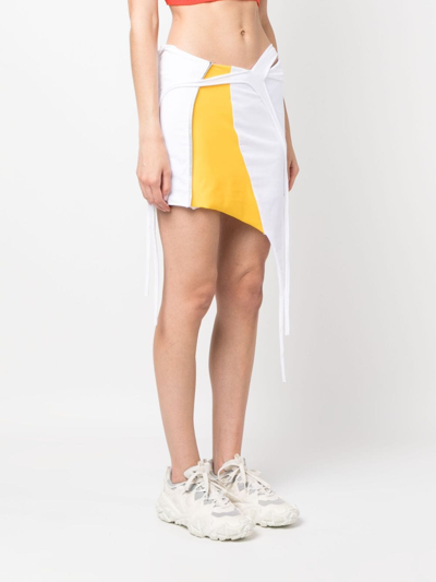 Shop Ottolinger Colour-block Panelled Miniskirt In White