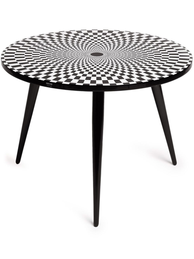 Shop Fornasetti Egocentrismo Circular Table Top In Black