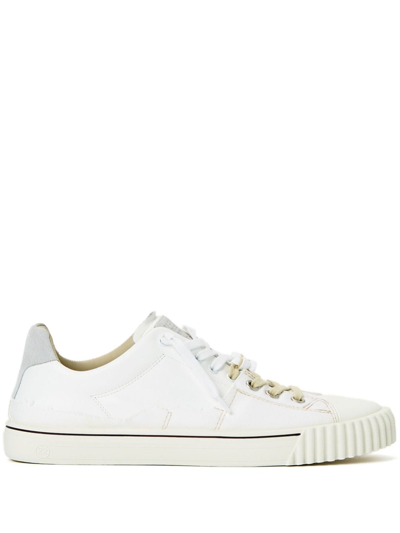 Shop Maison Margiela New Evolution Leather Sneakers In White | Off White