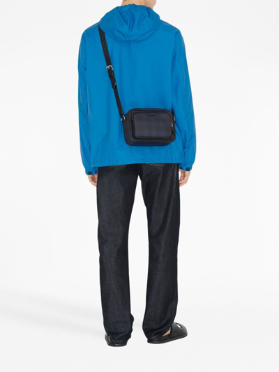Burberry Paddy Check-pattern Messenger Bag In Blue