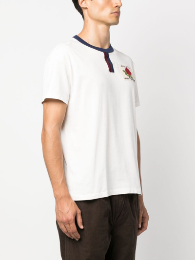 Shop Polo Ralph Lauren Logo-patch Cotton T-shirt In White