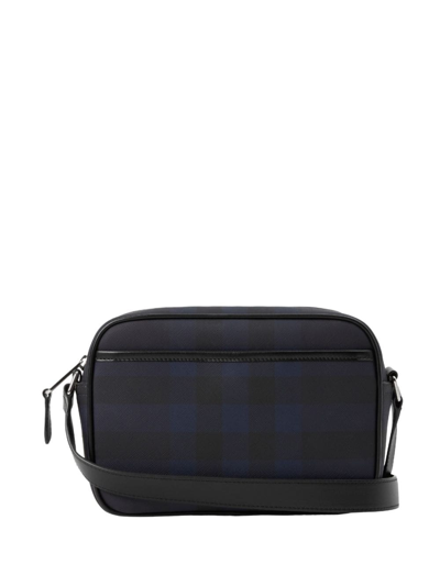 Shop Burberry Paddy Check-pattern Messenger Bag In Blue