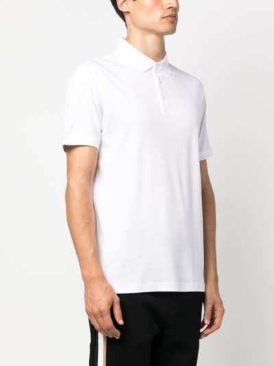 Hugo Boss Boss Organic Cotton Pallas Polo Shirt In White