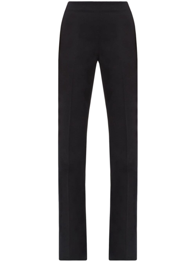 Shop Ferragamo Wool Straight-leg Trousers In Black