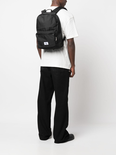Shop Calvin Klein Jeans Est.1978 Essentials Campus Logo-patch Backpack In Black
