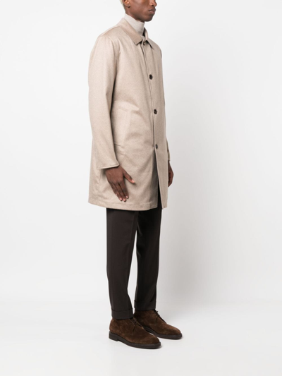 Kired Single-breasted Cashmere Coat In Neutrals