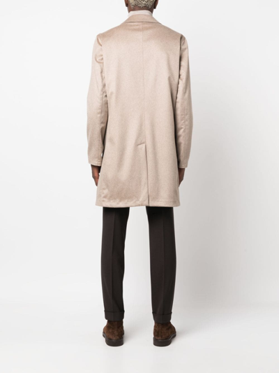 Kired Single-breasted Cashmere Coat In Neutrals