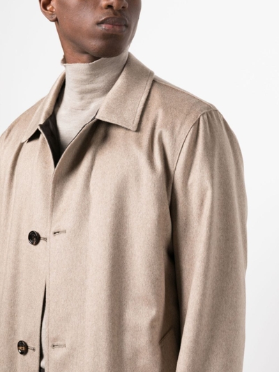 Kired Single-breasted Cashmere Coat In Neutrals
