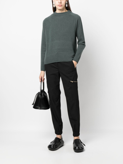 Shop Semicouture Tapered Drawstring Trousers In Black