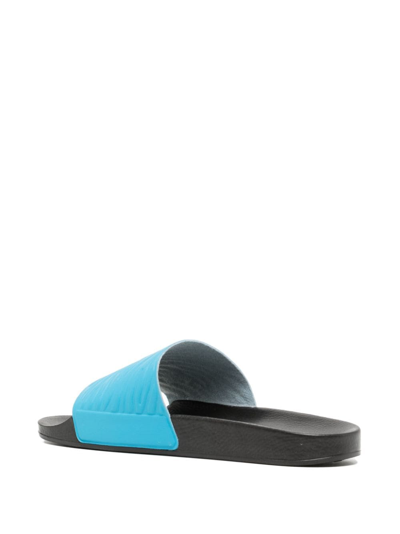 Shop Ps By Paul Smith Zebra-print Slides In Blue