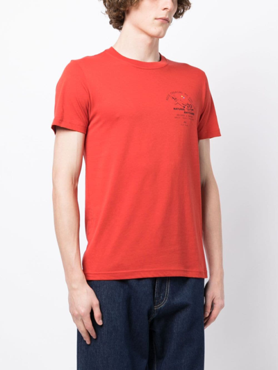 Shop Ps By Paul Smith Logo-print Cotton T-shirt In Red