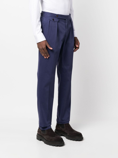 Shop Polo Ralph Lauren Pleated Tailored Trousers In Blue