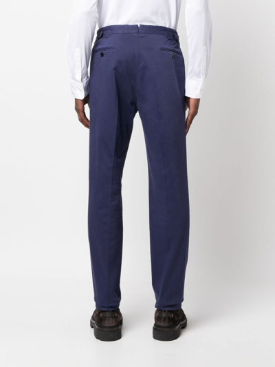 Shop Polo Ralph Lauren Pleated Tailored Trousers In Blue