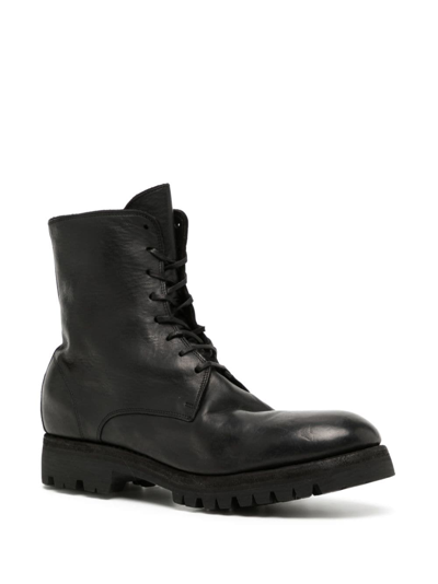 Guidi Lace-up Leather Boots In Black