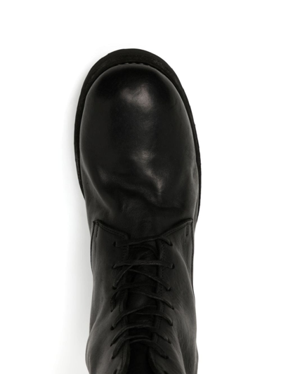 Guidi Lace-up Leather Boots In Black