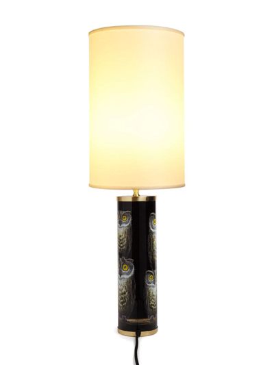 Fornasetti Cylindrical Cotton Lampshade In White