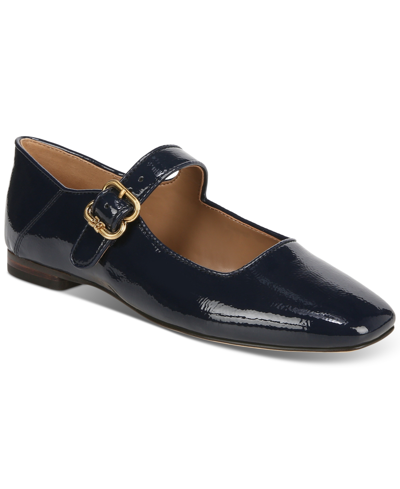 Sam Edelman Women's Michaela Buckled Mary Jane Flats In Hudson Navy Patent