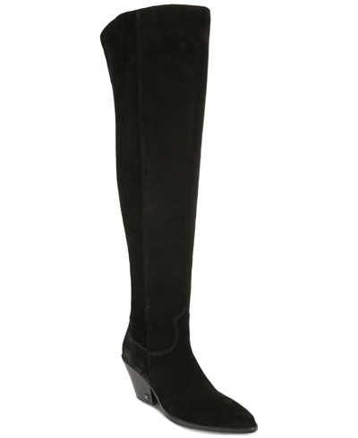 Shop Sam Edelman Women's Julee Over-the-knee Cowboy Boots In Black