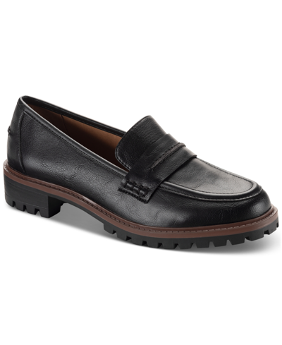 Style & Co Women's Wandaa Slip-on Lug Loafer Flats, Created For Macy's In Black