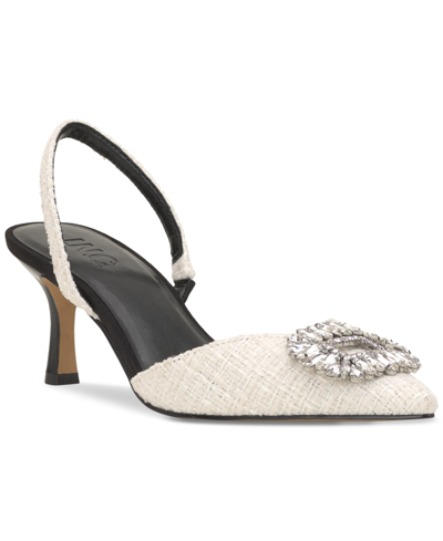 Shop Inc International Concepts Women's Gevira Pointed-toe Slingback Pumps, Created For Macy's In White Woven