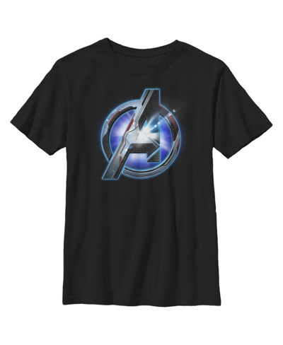 Shop Marvel Boy's  Avengers: Endgame High Tech Logo Child T-shirt In Black