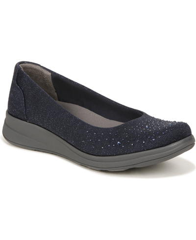 Shop Bzees Premium Golden Bright Washable Slip Ons In Navy Sparkle Knit Fabric