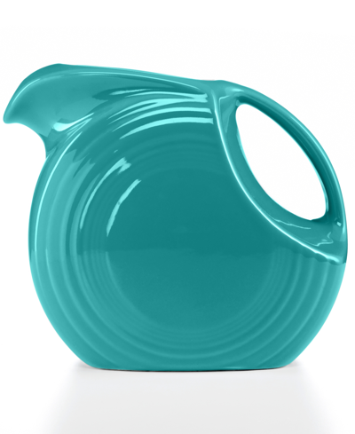 Shop Fiesta Large Disc Pitcher 67 Oz. In Turquoise