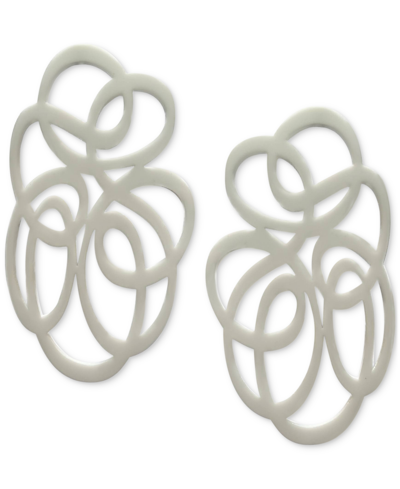 Shop Swanky Designs Tatiana Swirl Drop Earrings In White