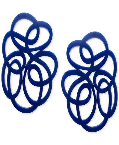Shop Swanky Designs Tatiana Swirl Drop Earrings In Royal Blue