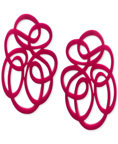 Shop Swanky Designs Tatiana Swirl Drop Earrings In Hot Pink